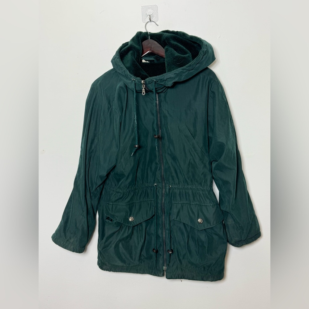 Mulberry Street Knit Fleece Utility Jacket w/ Hood and Weather-Resistant Fabric
